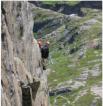 Glatte Wand am Klettersteig 